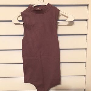 Purple high neck bodysuit